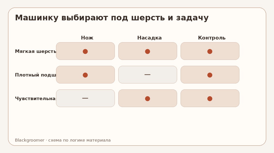 Машинка для стрижки собак: как грумер выбирает инструмент под задачу, а не по рейтингу